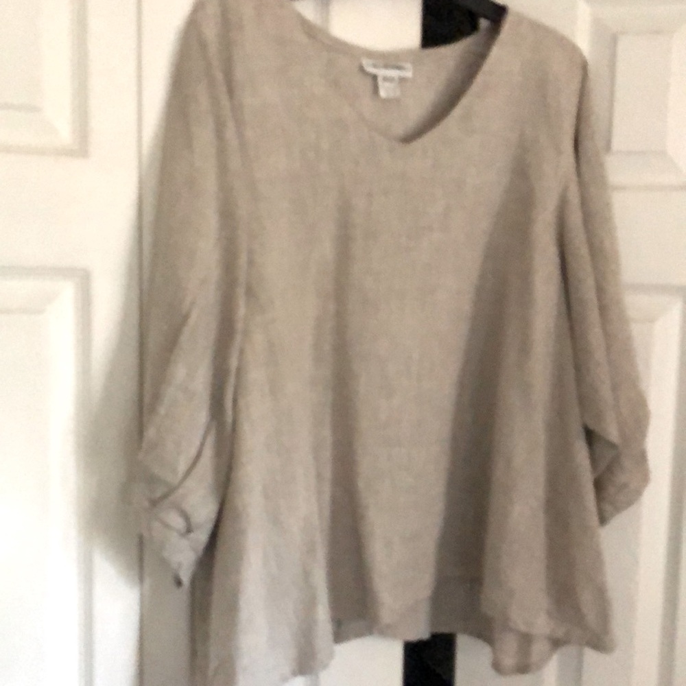 Pure Linen swing top with large sleeves